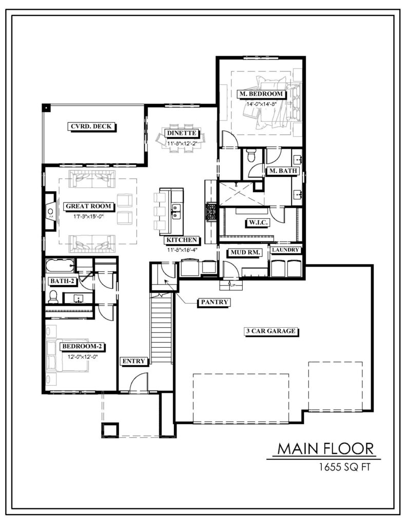 Echelon Homes - Tyler plan - Main floor plan